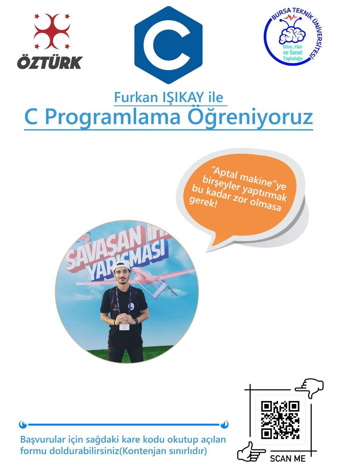 "Furkan Işıkay ile C Programlama Öğreniyoruz" kurs afişi