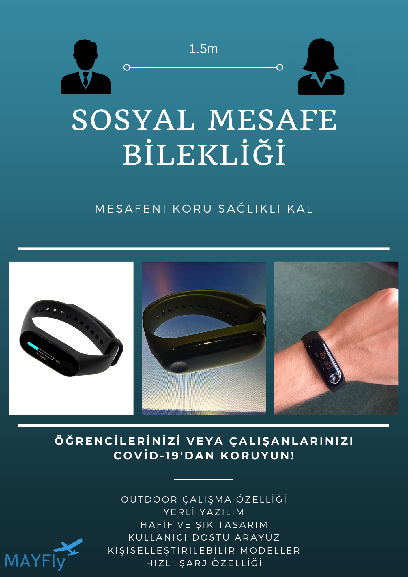 Akıllı Sosyal Mesafe Bilekliği 8